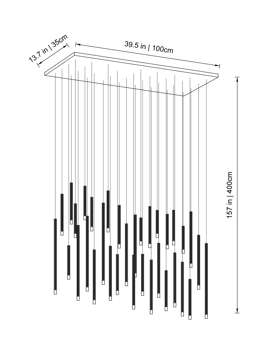 Clustered Tubes LED Chandelier by Aurorae Lighting