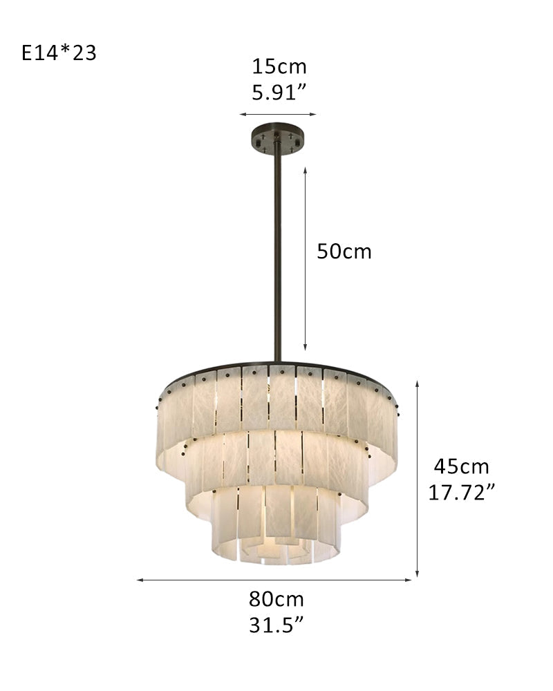 Stairwell Luxury Modern LED High Ceiling Large Alabaster Chandelier