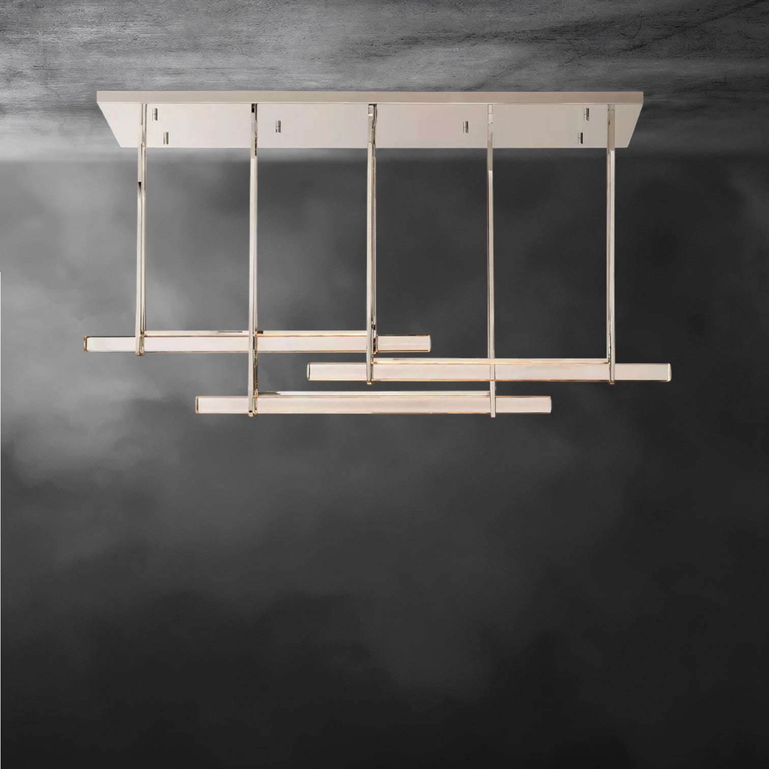 Audubon Crystal Triple Bar Linear Chandelier 60