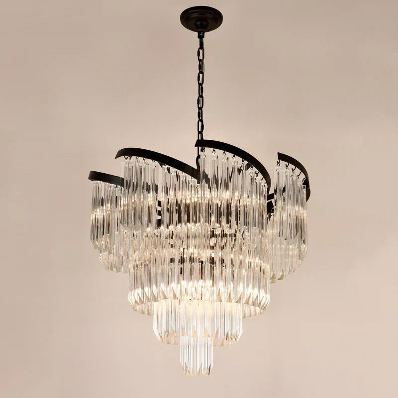 Twin Palms Round Crystal Chandelier