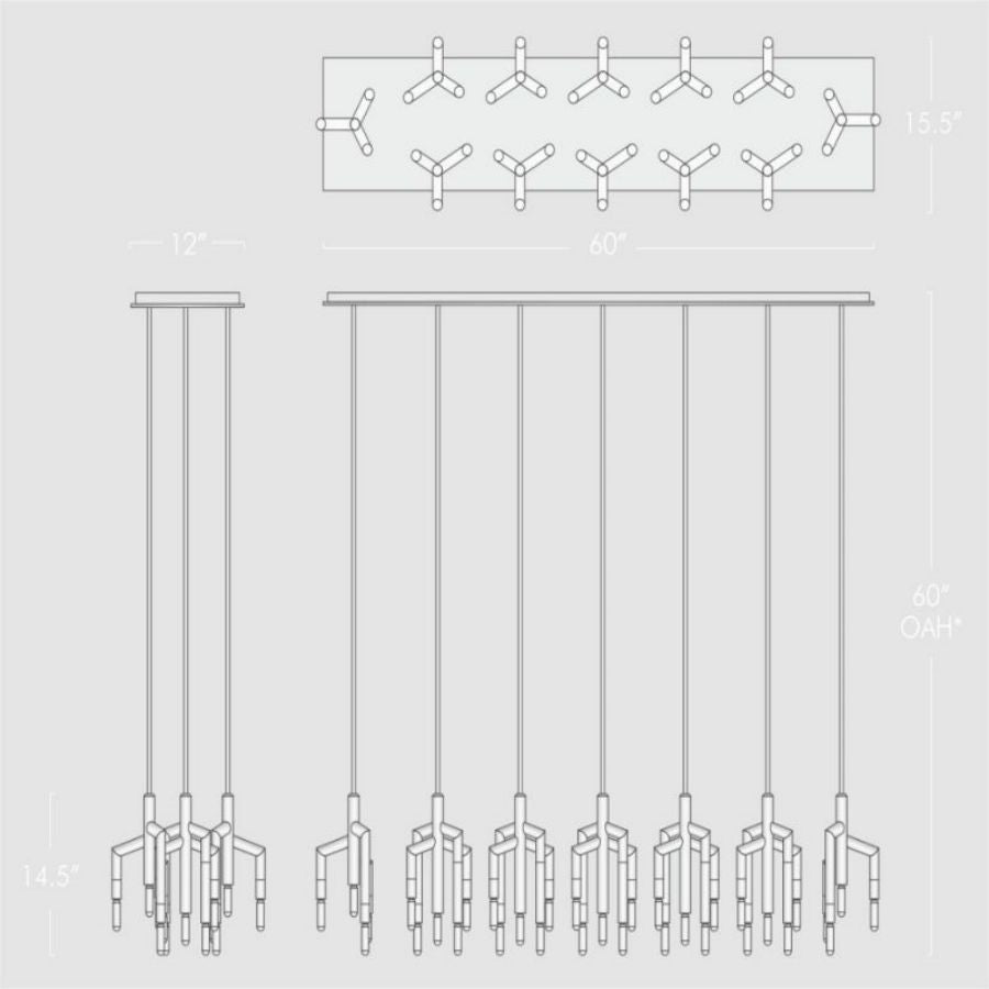 Flora Linear Chandelier - Oasislives