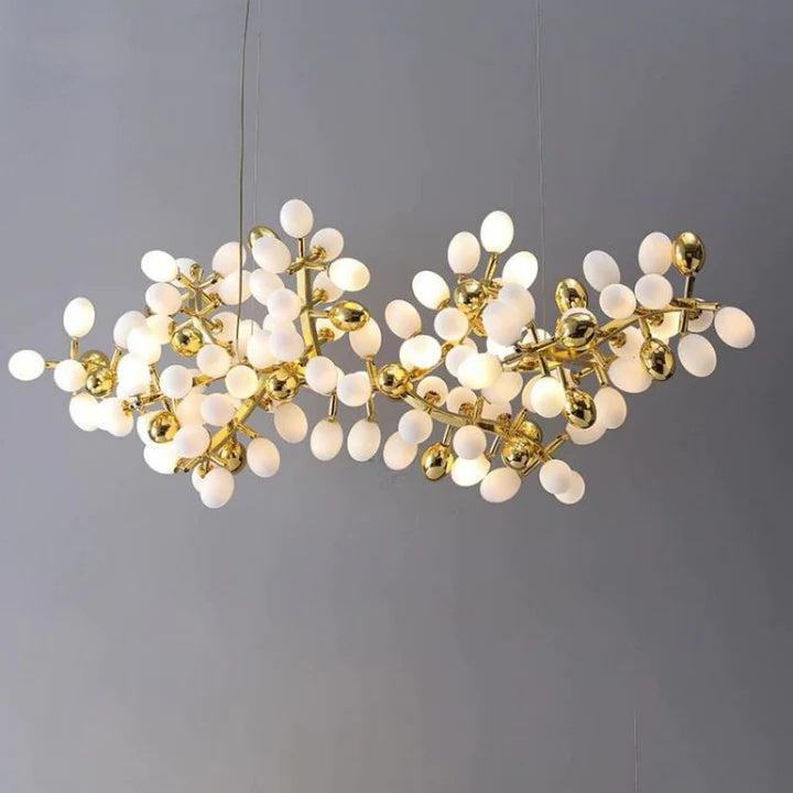 Luxury Escamoles Modern Linear Grape Chandelier