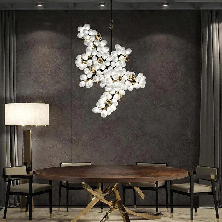 Luxury Escamoles Vertical Grape Chandelier
