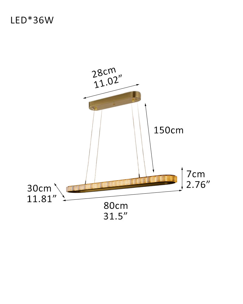 Ring Alabaster Oval Chandelier for Kitchen Island