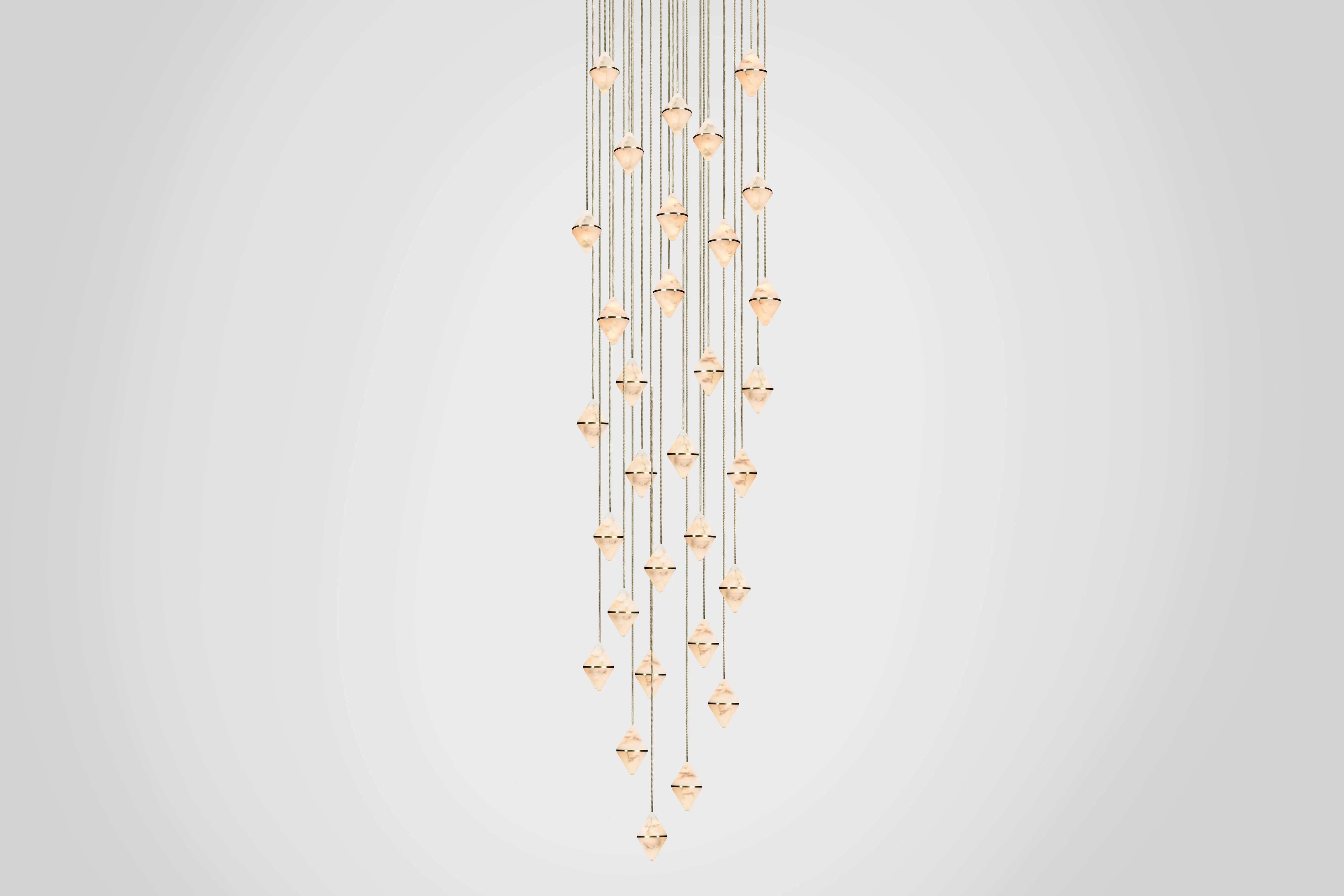 Gem Circular Cluster Alabaster Chandelier 30