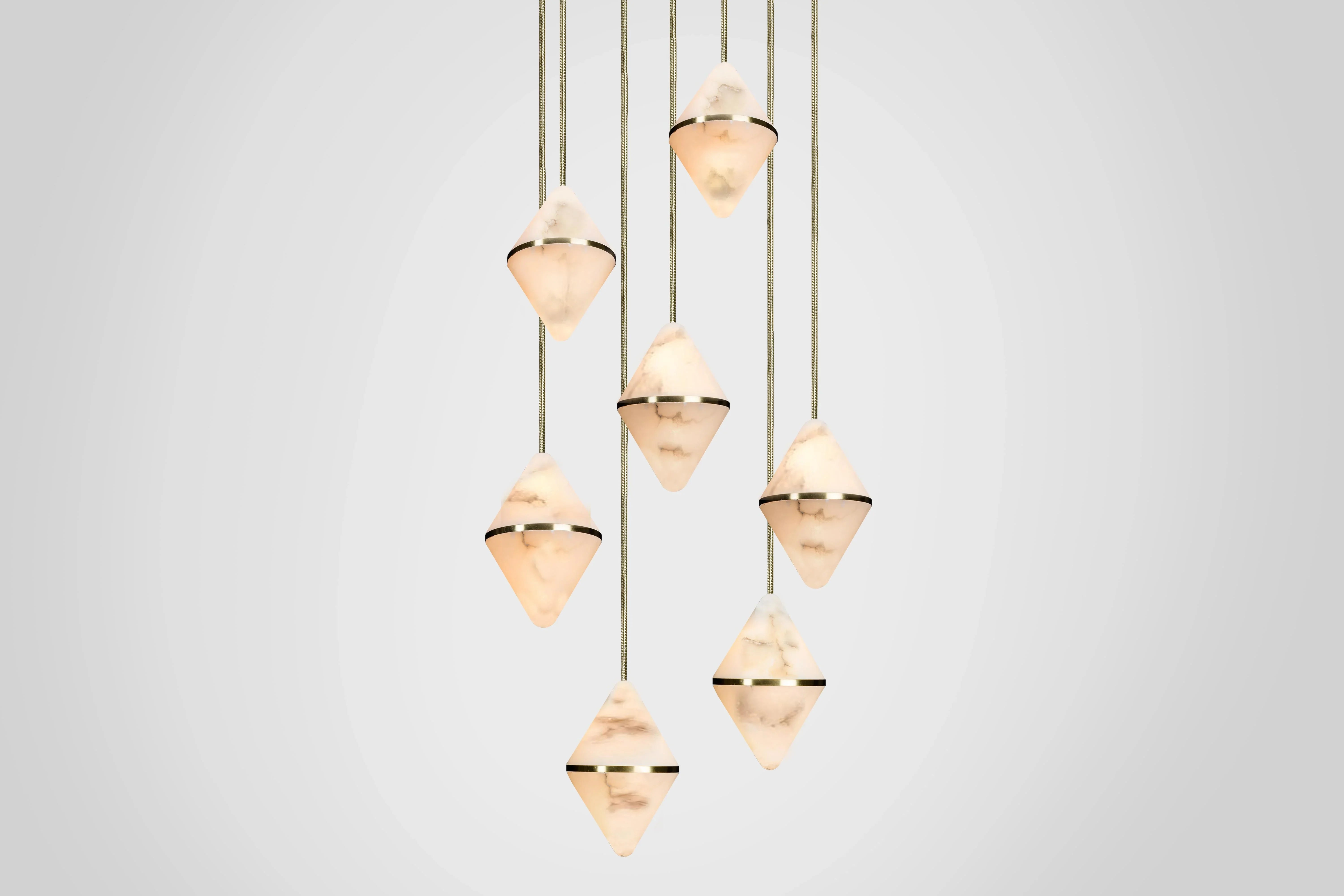 Gem Circular Cluster Alabaster Chandelier 7