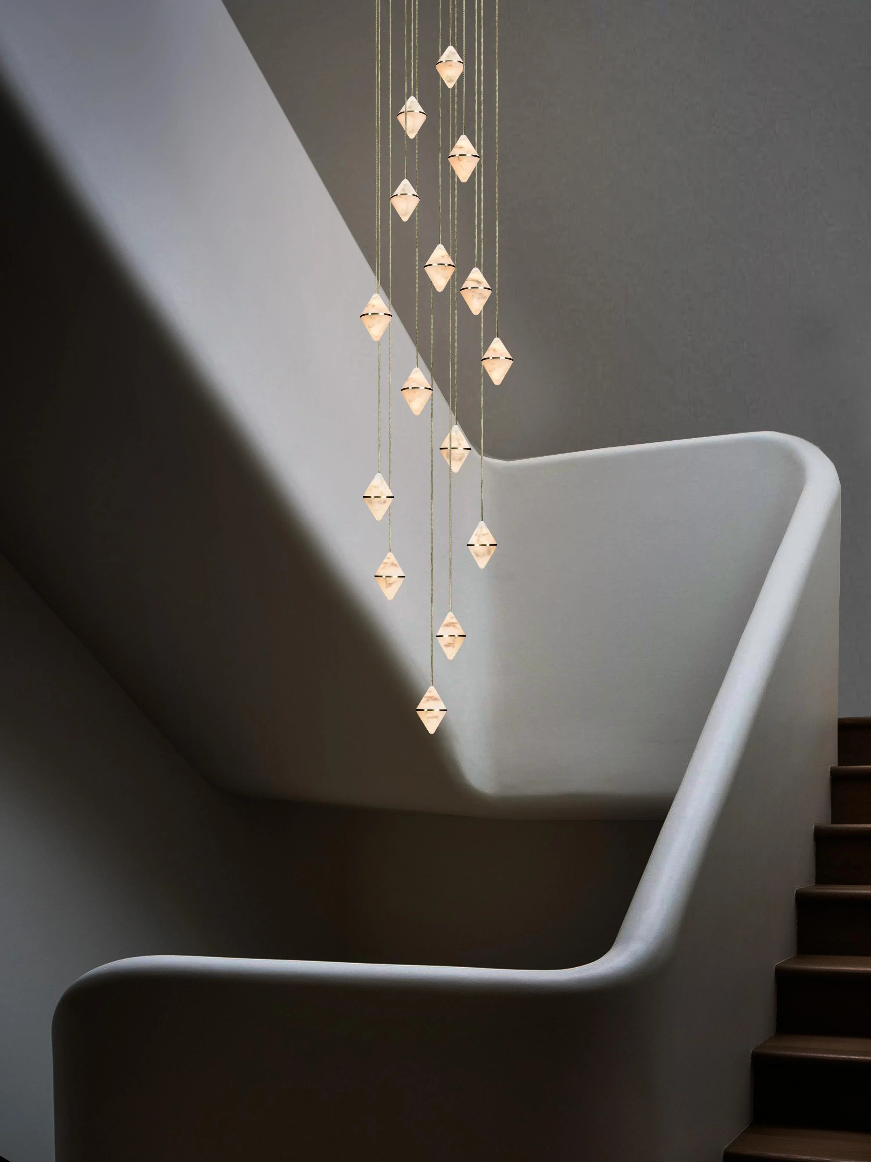 Gem Circular Cluster Alabaster Chandelier 30