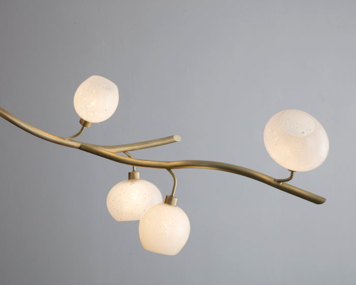 Modern Linear Brass Branches Chandelier for Dining Room