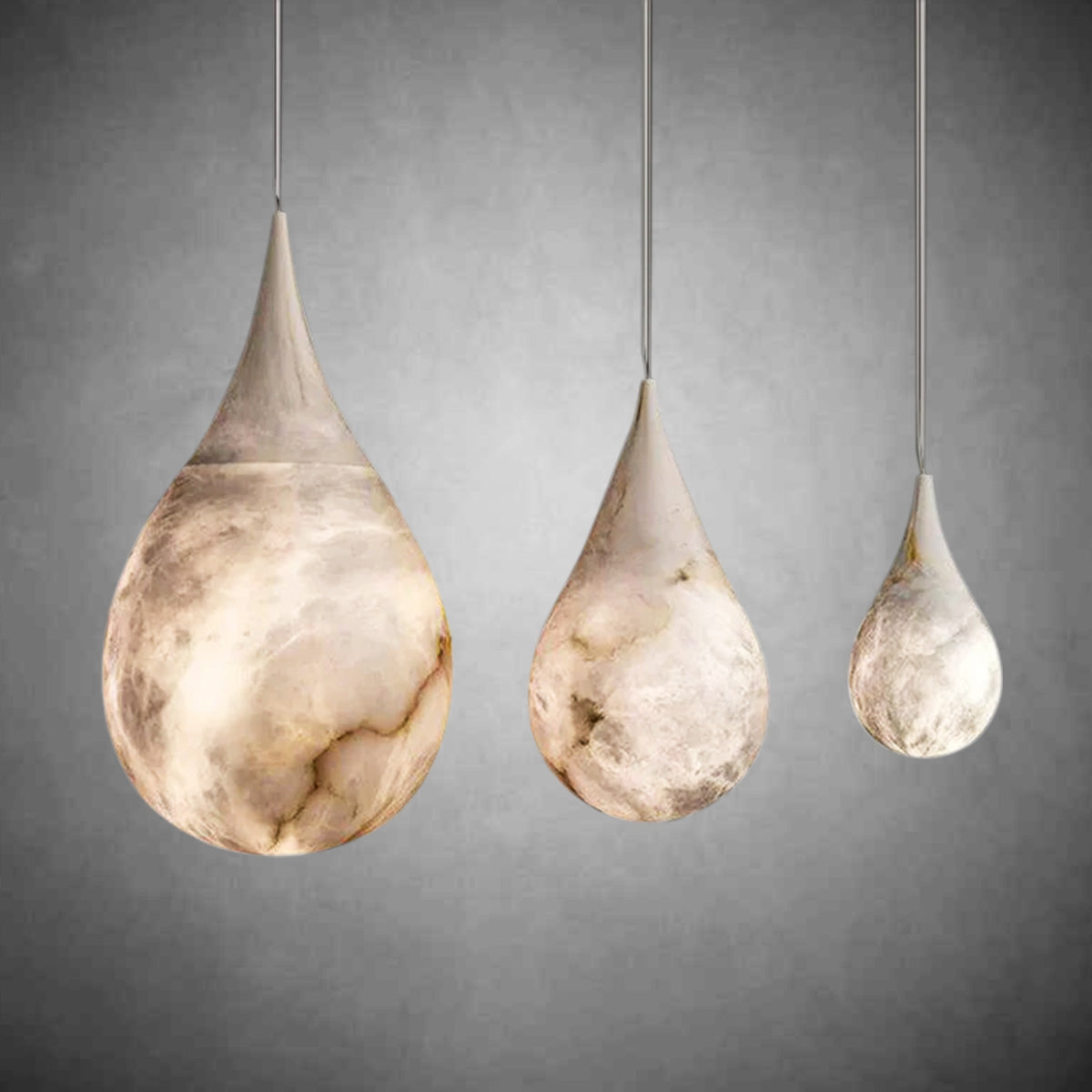 Hailey Alabaster Raindrop Pendant Lighting, Dining Table Pendant