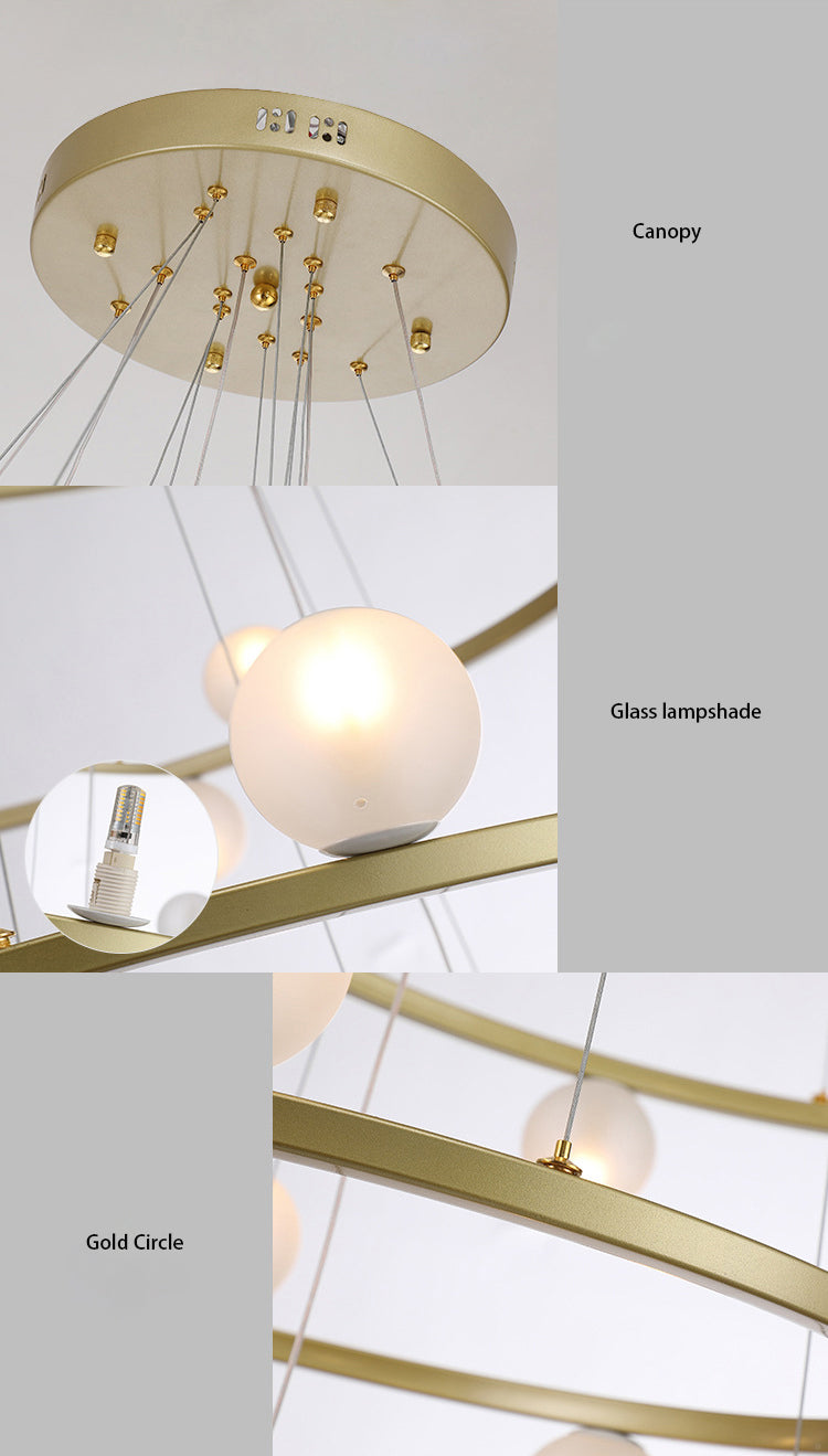 Modern Half Ring LED Chandelier by Aurorae Lighting