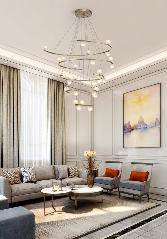 Modern Half Ring LED Chandelier by Aurorae Lighting