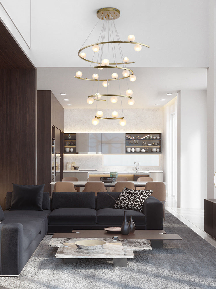 Modern Half Ring LED Chandelier by Aurorae Lighting