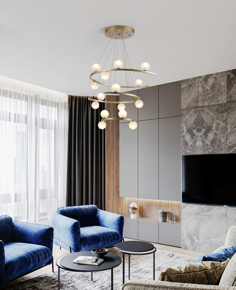 Modern Half Ring LED Chandelier by Aurorae Lighting