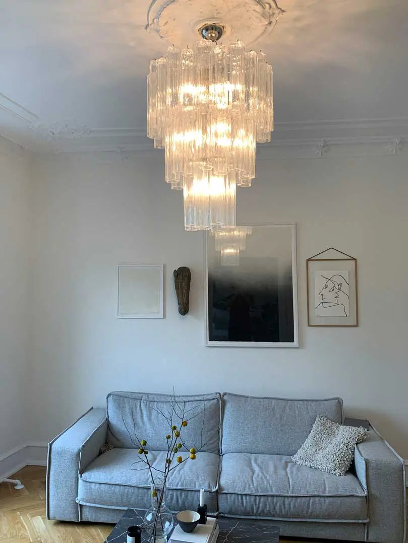 Murano Chandelier – 48 tubes – Transparent