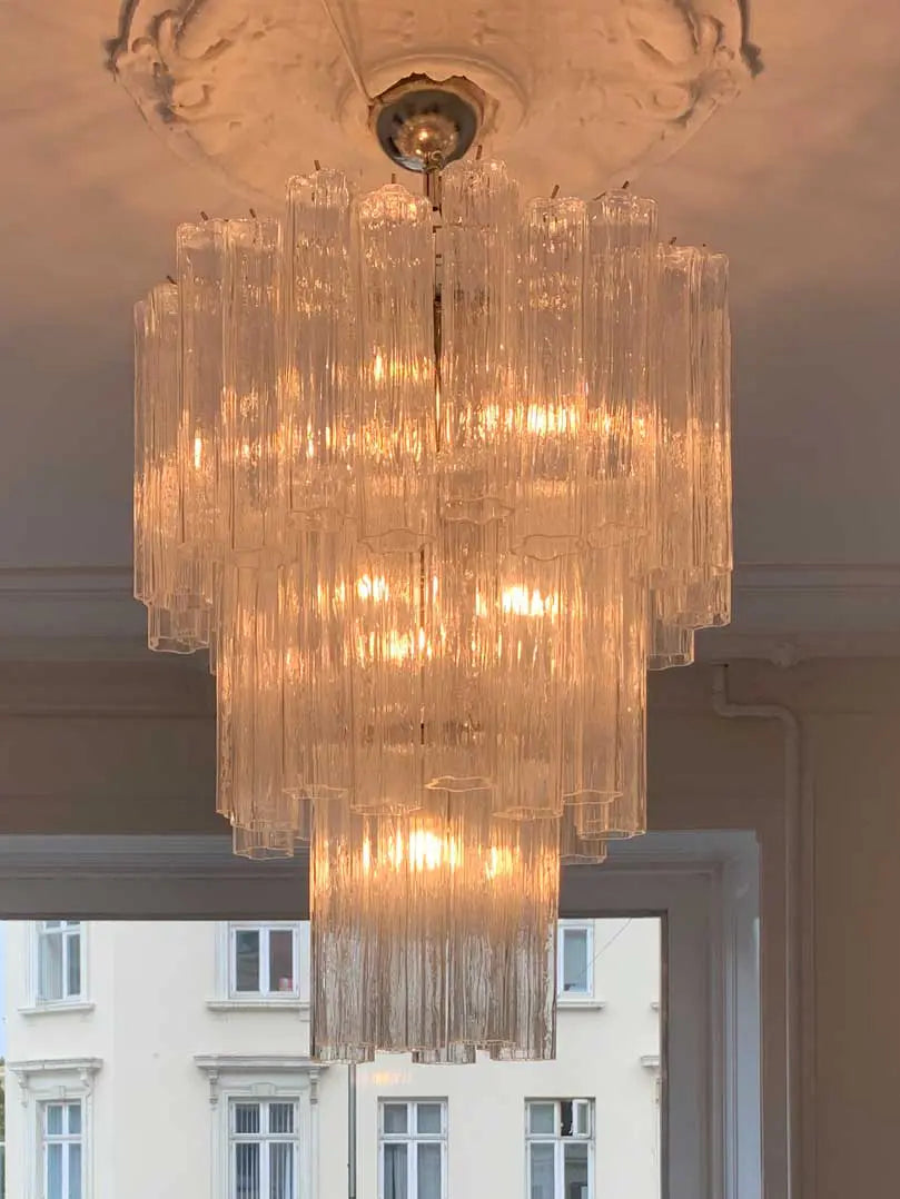 Murano Chandelier – 48 tubes – Transparent