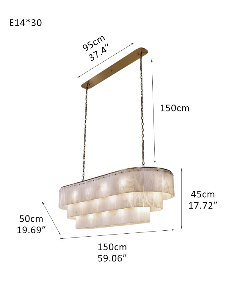 Stairwell Luxury Modern LED High Ceiling Large Alabaster Chandelier