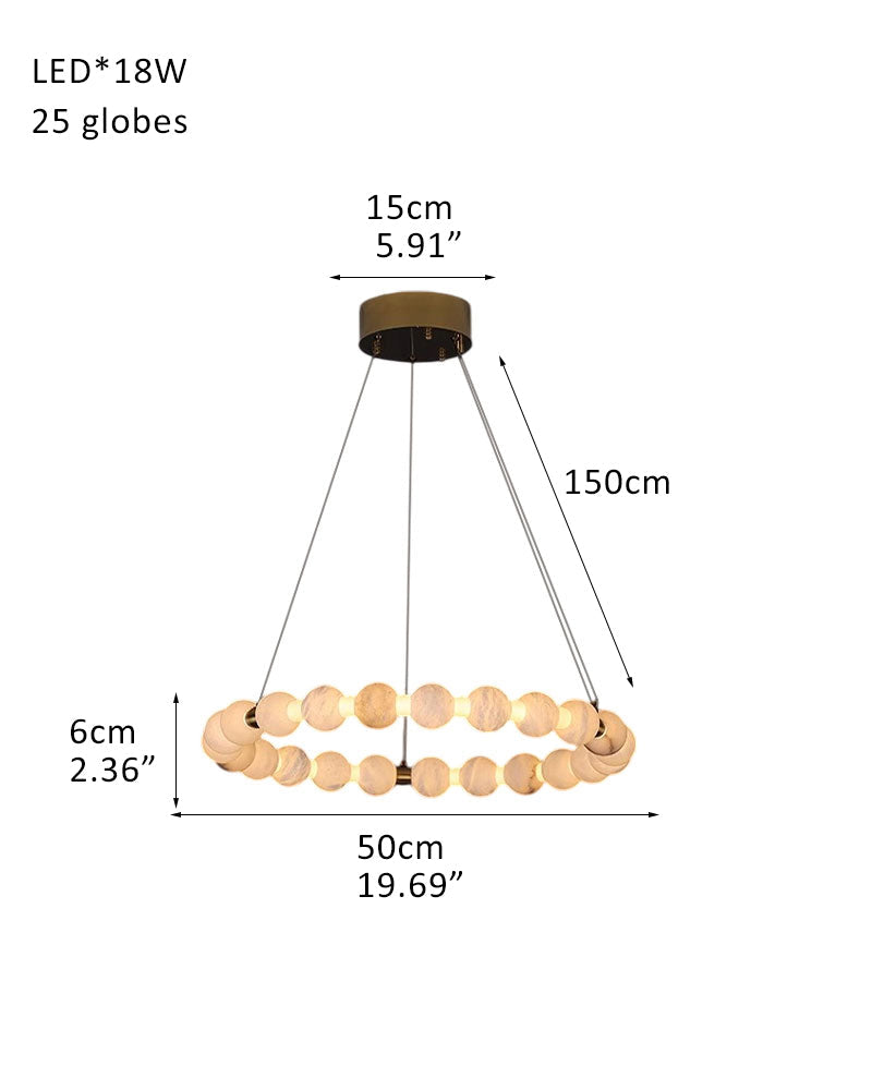Modern Pearl Alabaster Necklace Circle Triple Chandelier with Dia 60+80+100cm