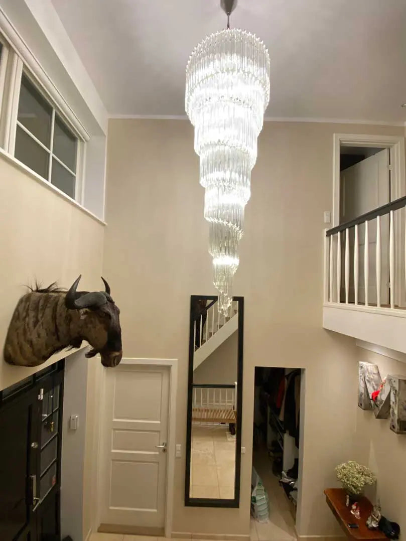 Murano Chandelier – Spiral – 215 prisms – Transparent