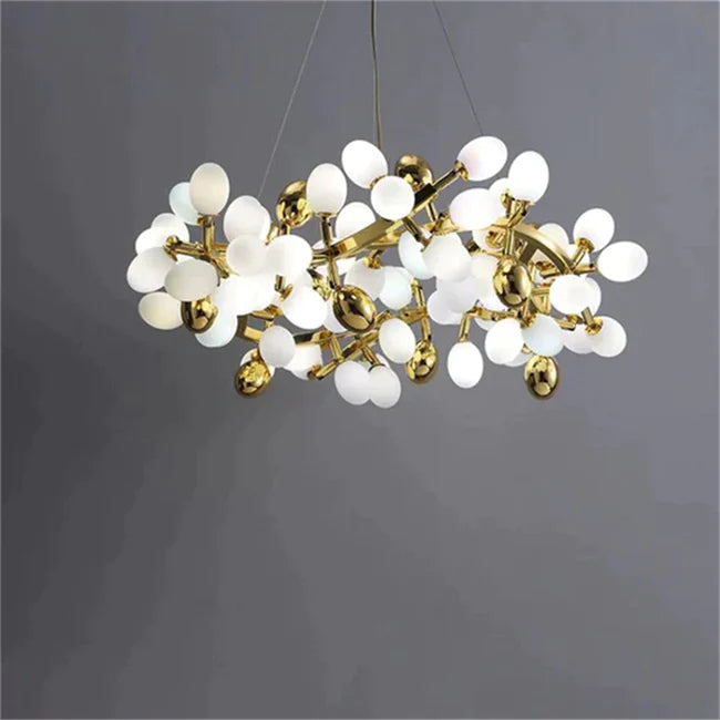 Post Modern Round Grape Branch Chandelier