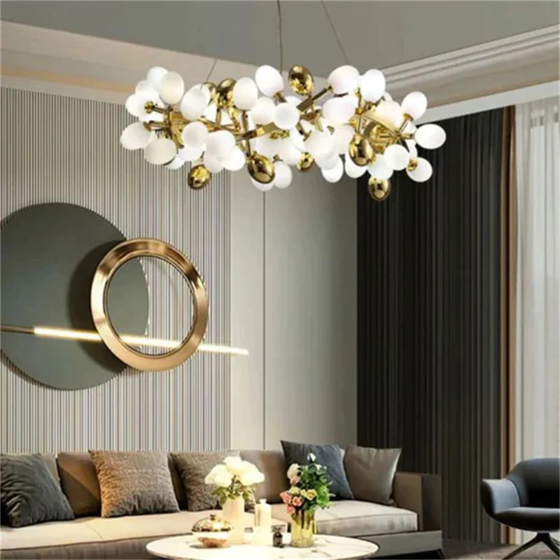 Post Modern Round Grape Branch Chandelier