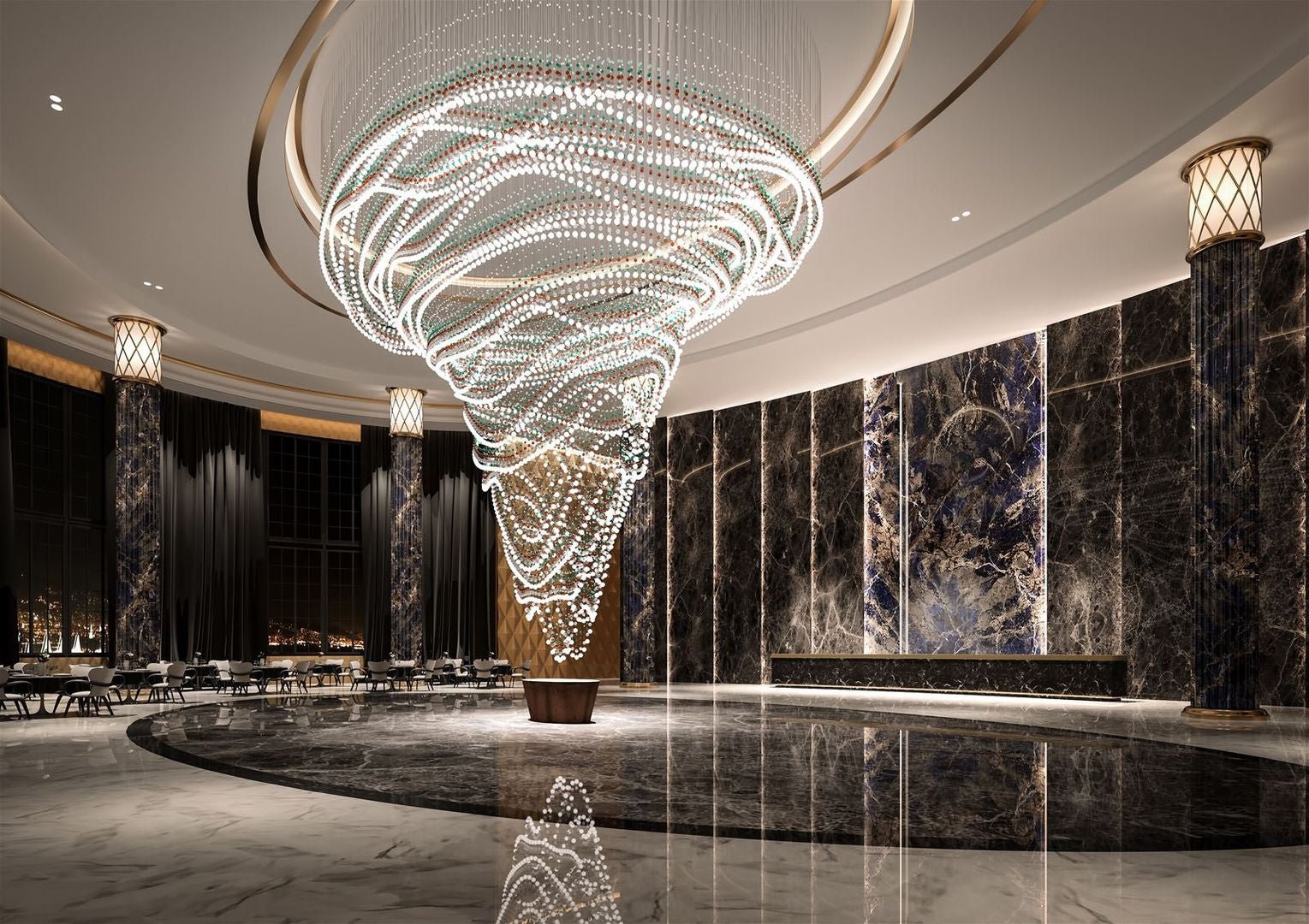 Pearl Curtain Customize Chandelier