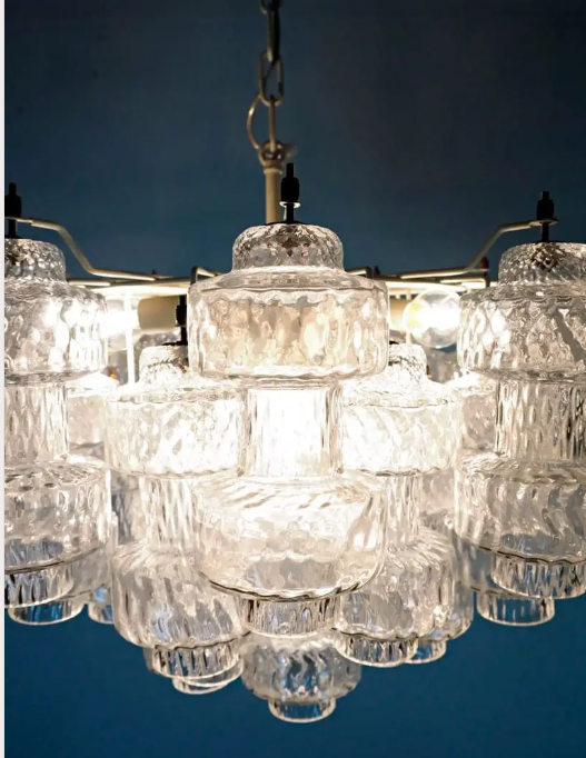 Murano Chandelier – 37 glasses- Transparent
