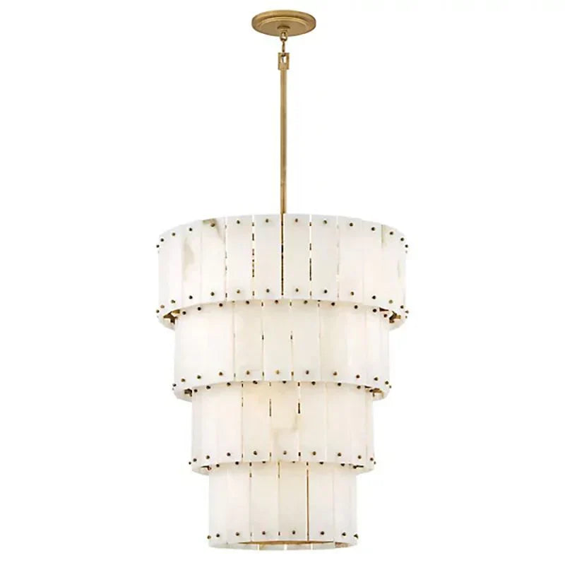 Simona Alabaster Round 4-Tier Chandelier