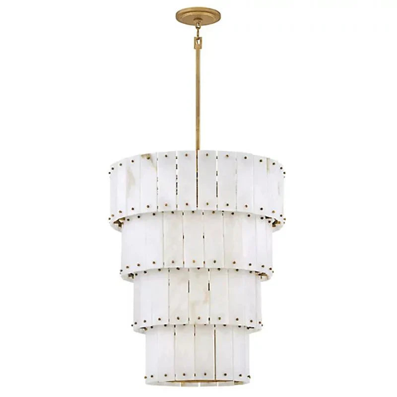 Simona Alabaster Round 4-Tier Chandelier