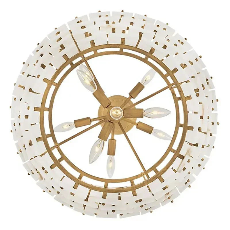 Simona Alabaster Round 4-Tier Chandelier