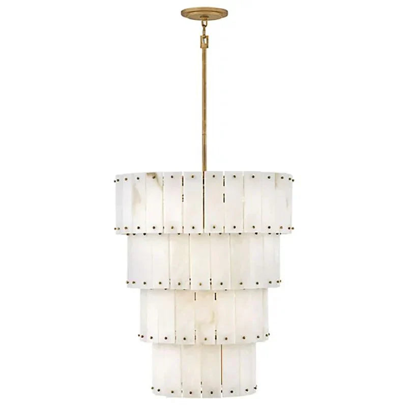 Simona Alabaster Round 4-Tier Chandelier