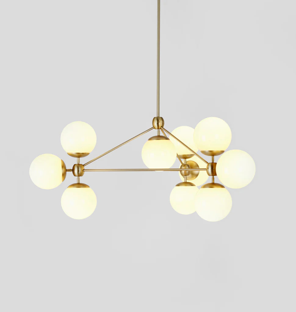 Modo Chandelier - 3 Sided, 10 Globes