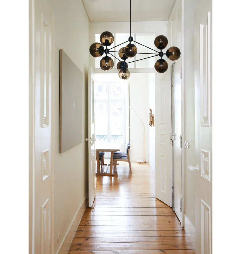 Modo Chandelier - 3 Sided, 10 Globes