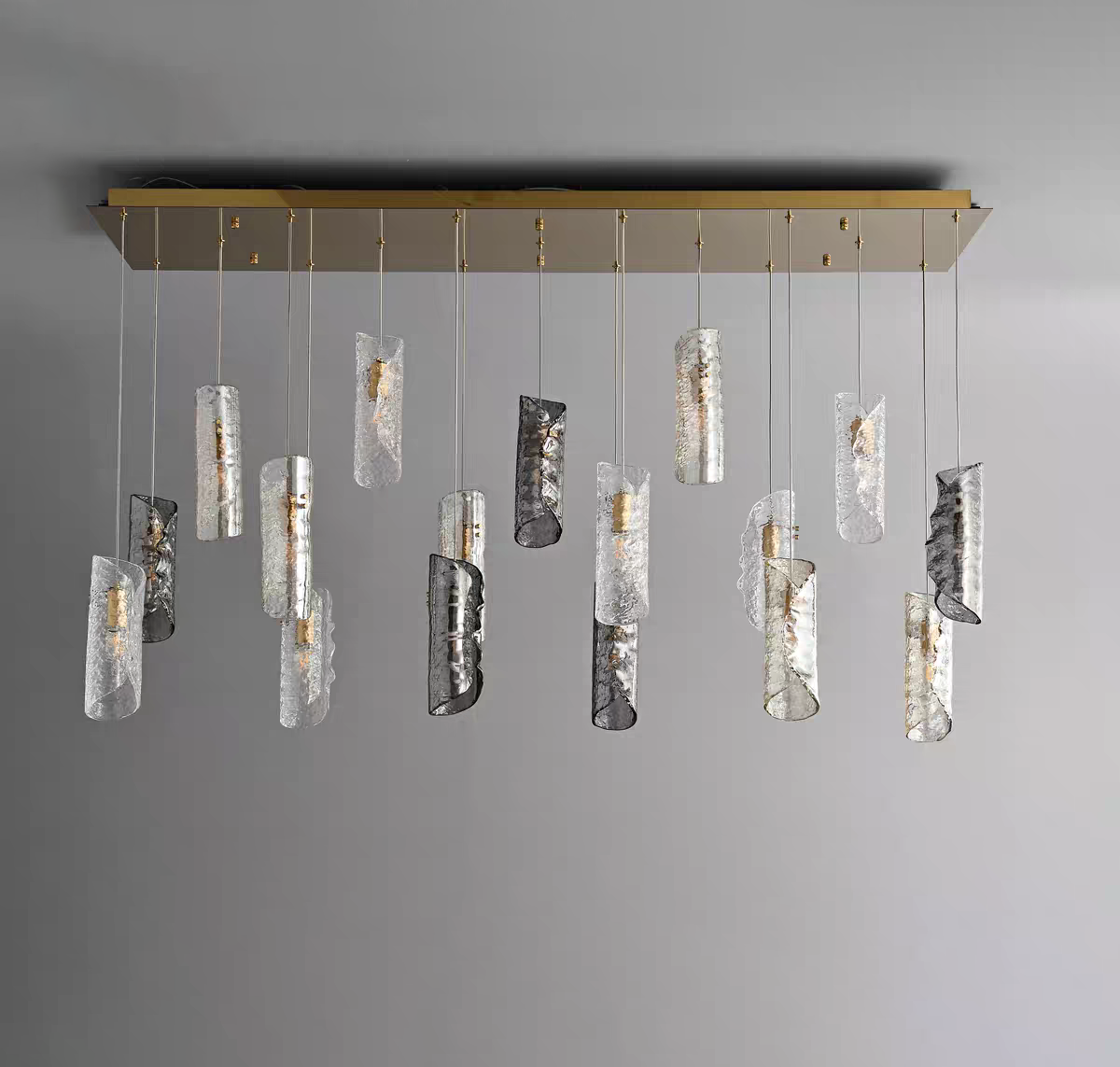 Artisan Textured Glass Shades Multi Light Chandelier by Aurorae Lighting