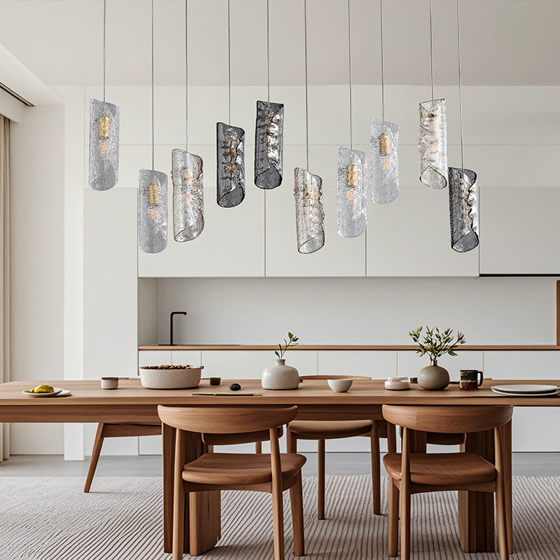 Artisan Textured Glass Shades Multi Light Chandelier by Aurorae Lighting