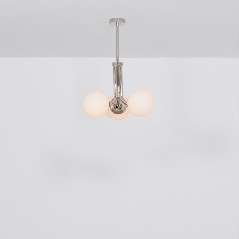 Tubular 3-Light Modern Brass Chandelier