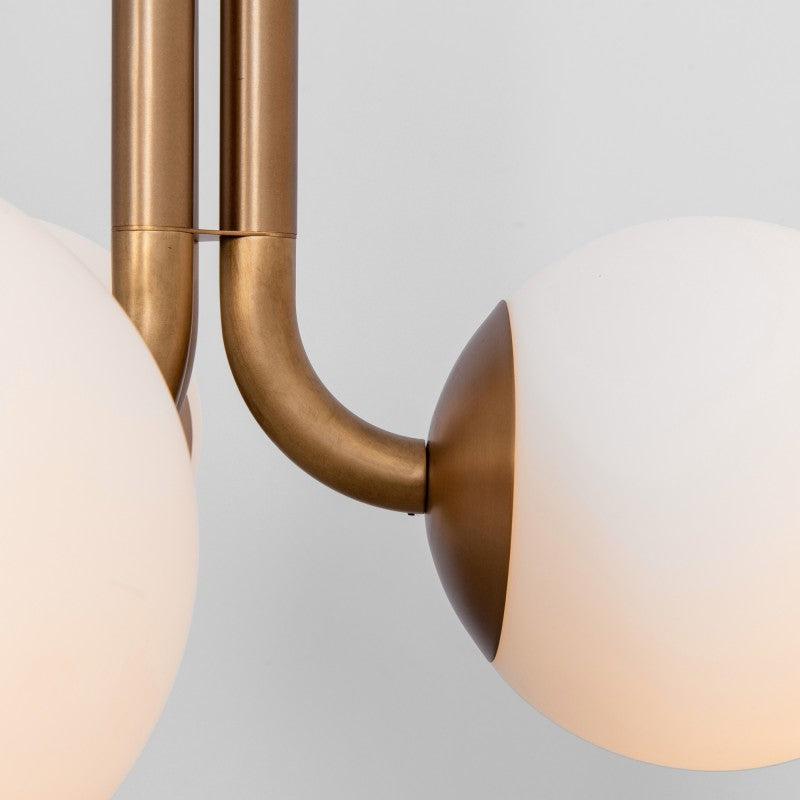 Tubular 3-Light Modern Brass Chandelier