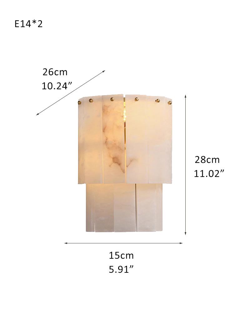 Modern White Alabaster Shade Multi-Layer Rectangle Chandelier