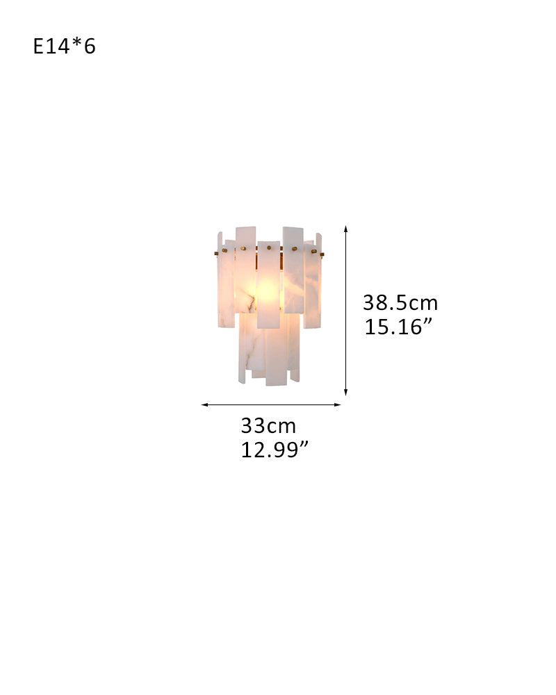 Tired Alabaster marble Cluster Chandelier 13" with adjustable chain