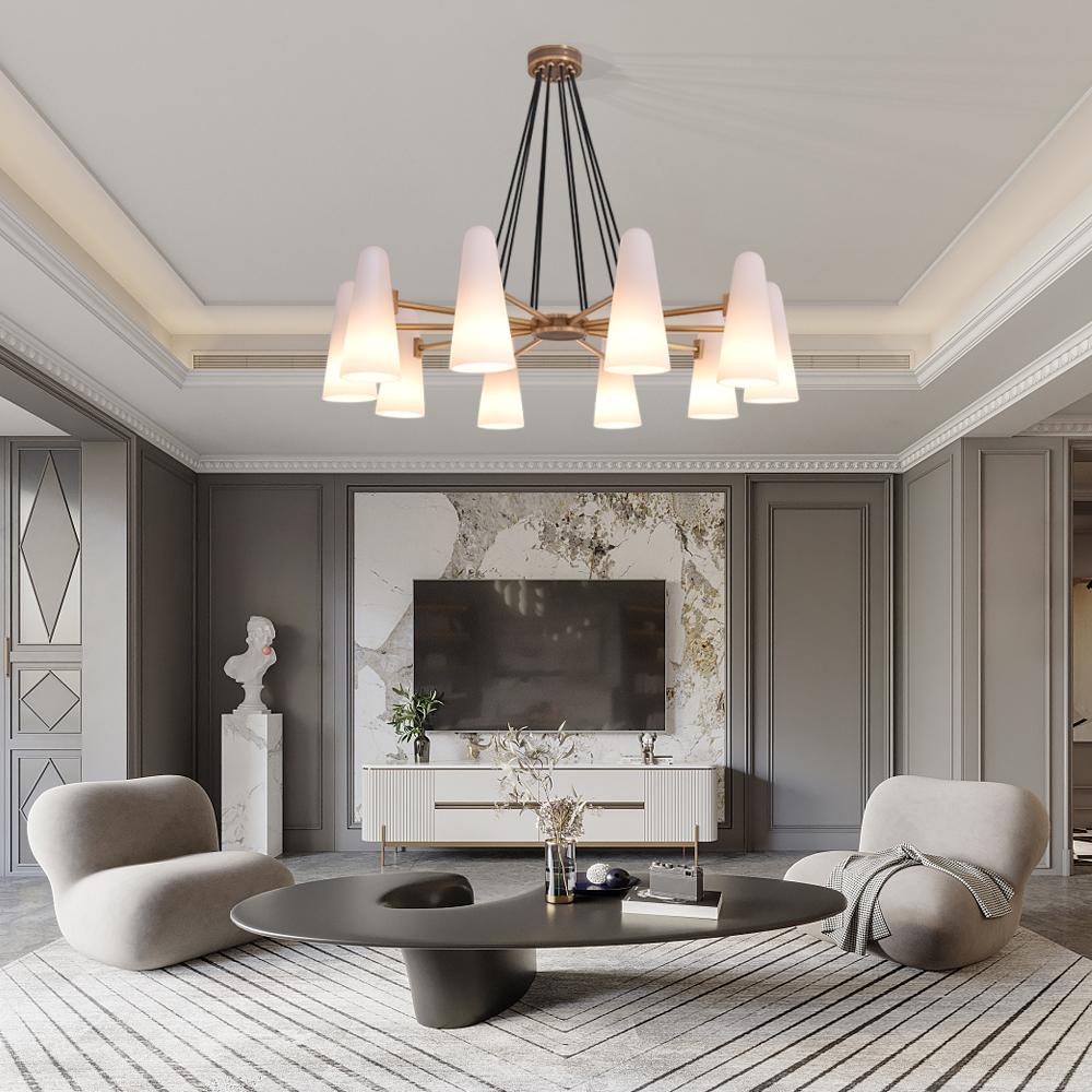 White Ceramics Round Chandelier 44