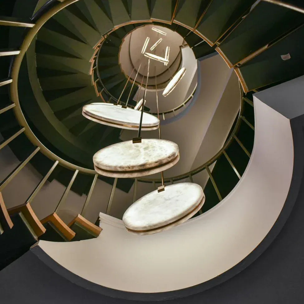 Alabaster Disc Pendant Light 9.8", 13.8", 17.7", 21.3", 25.2"