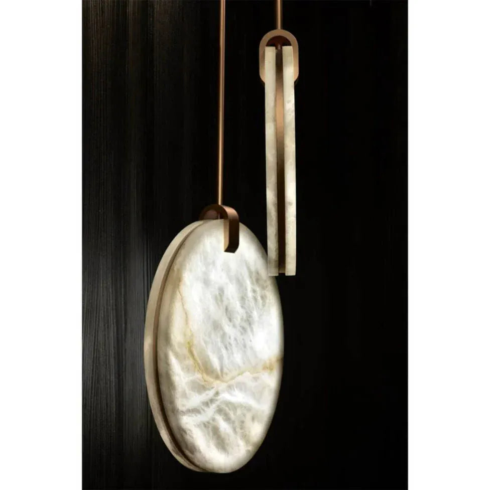 Alabaster Disc Pendant Light 9.8
