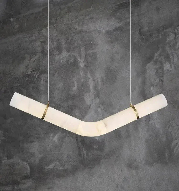 Alabaster Kitchen Round Tube Pendant Lighting