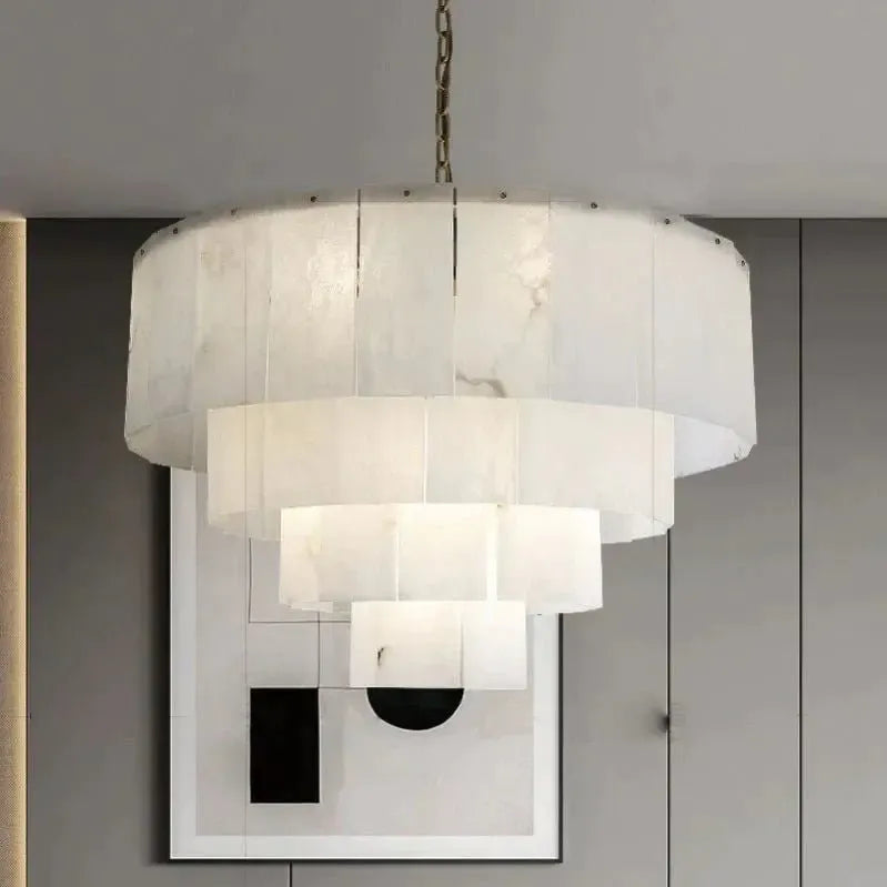 Alabaster Multi-Layer Modern Round Chandelier
