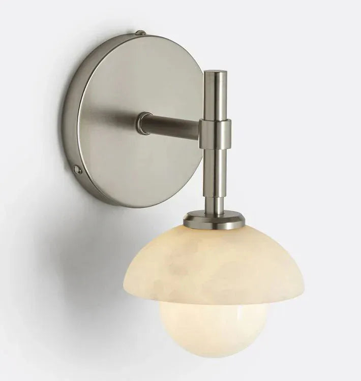 Nickle Alabaster Shade Greenwich Wall Sconce