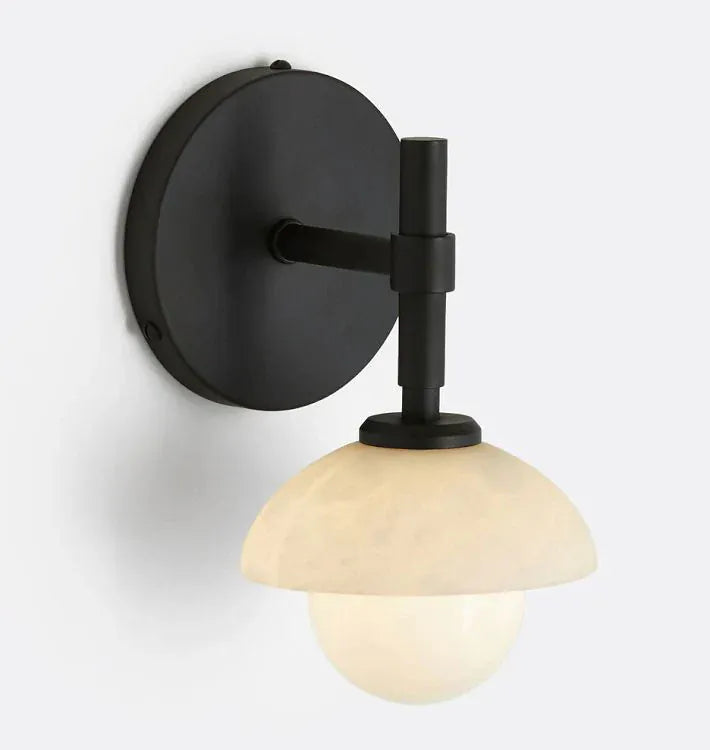Bronze Alabaster Shade Greenwich Wall Sconce