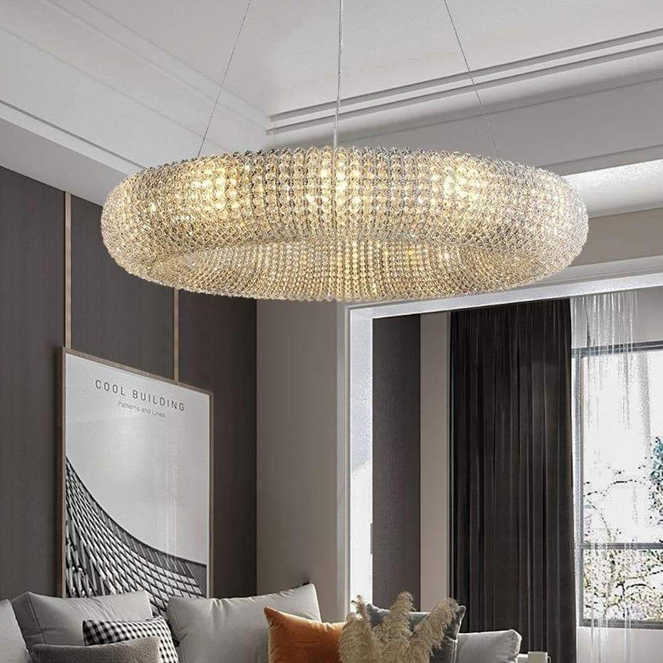 Amber Halo Ring Modern Clear Crystal Chandelier