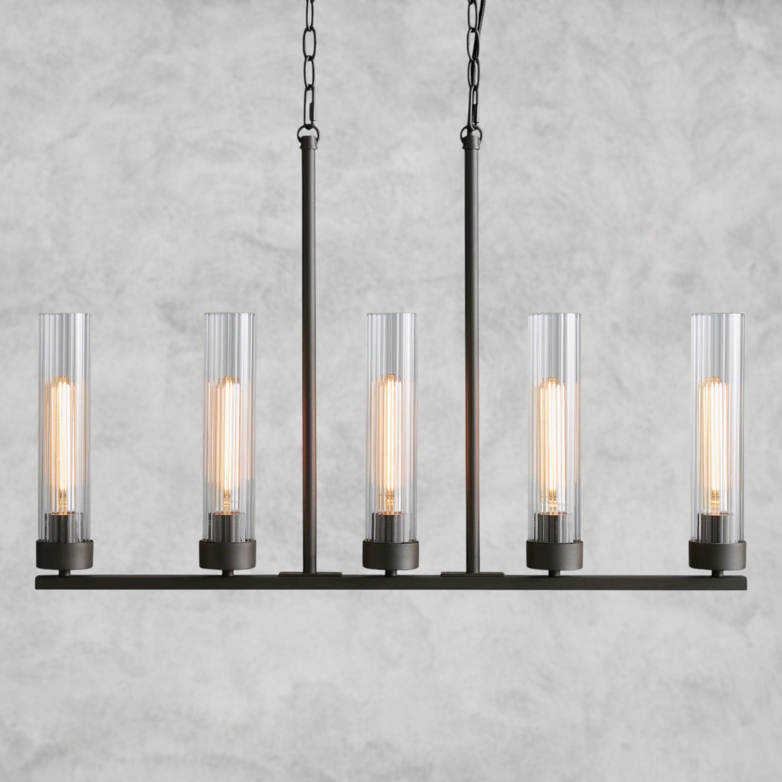Bronze Andreas 5-Light Linear Chandelier