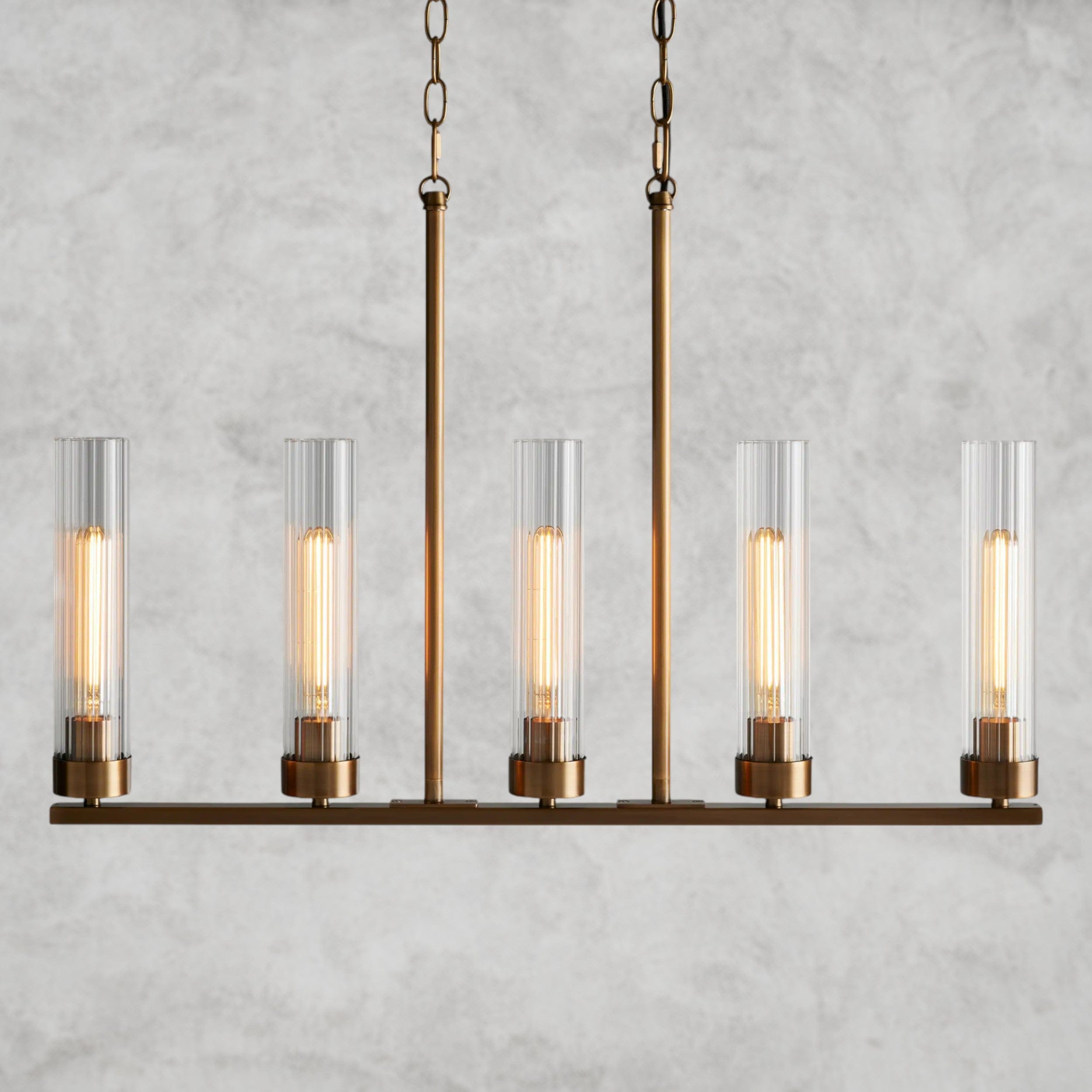 Brass Andreas 5-Light Linear Chandelier