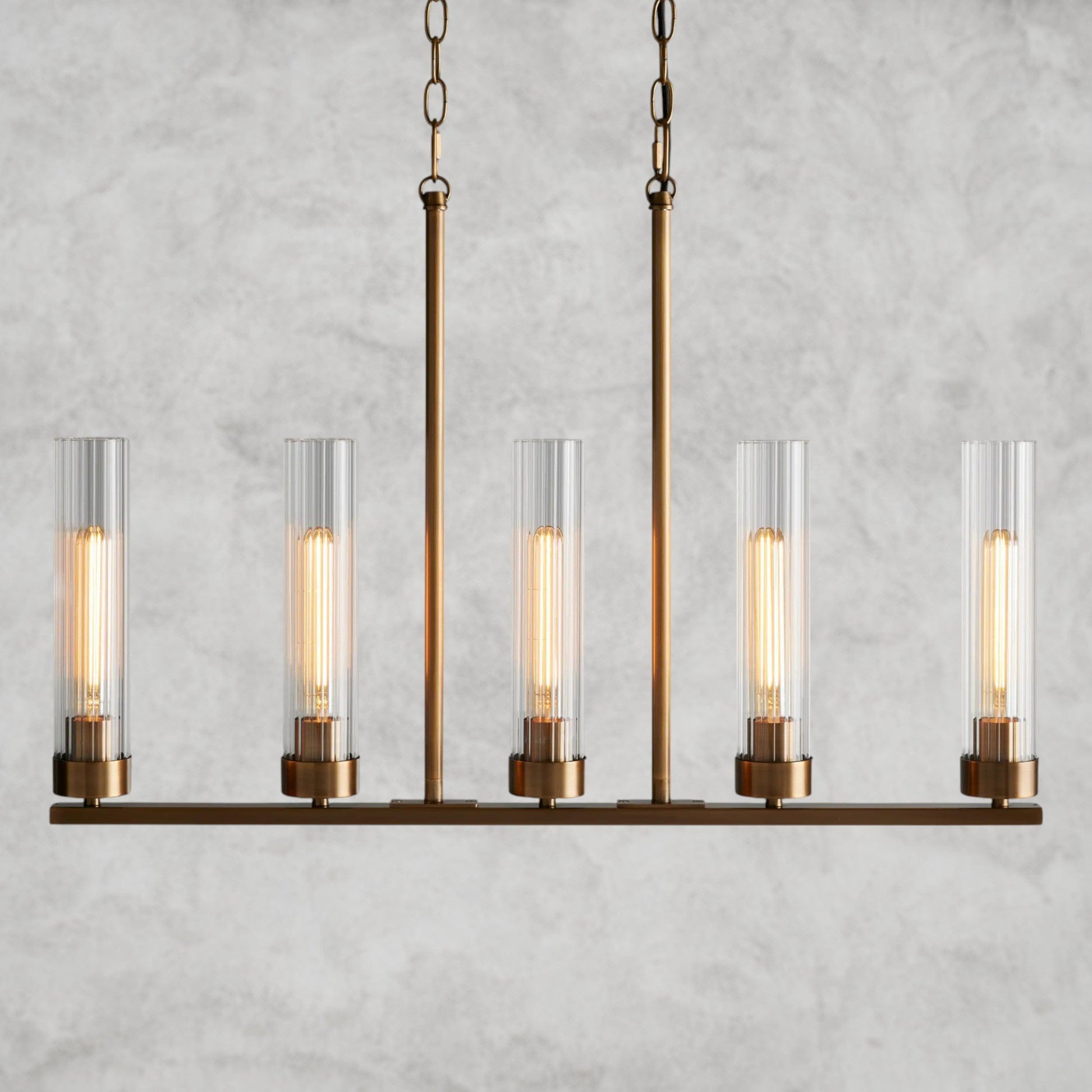 Brass Andreas 5-Light Linear Chandelier