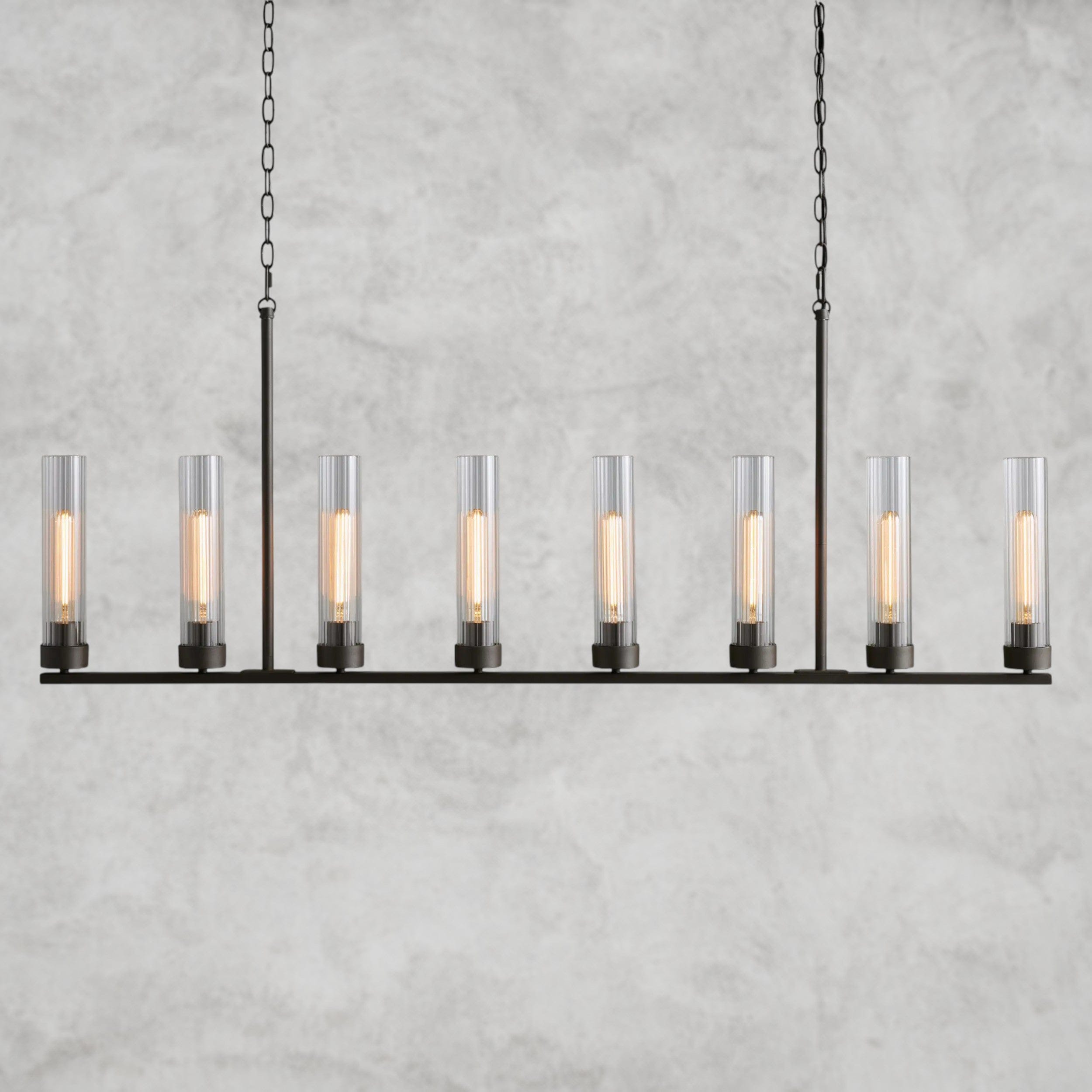 8 Light / Bronze Andreas Linear Chandelier